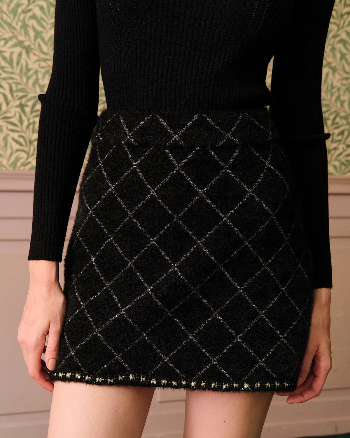 The Argyle Cardigan And Mini Skirt Set