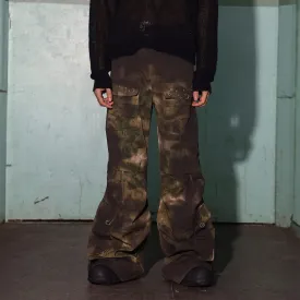 Tie Dye Cargo Flare Pants