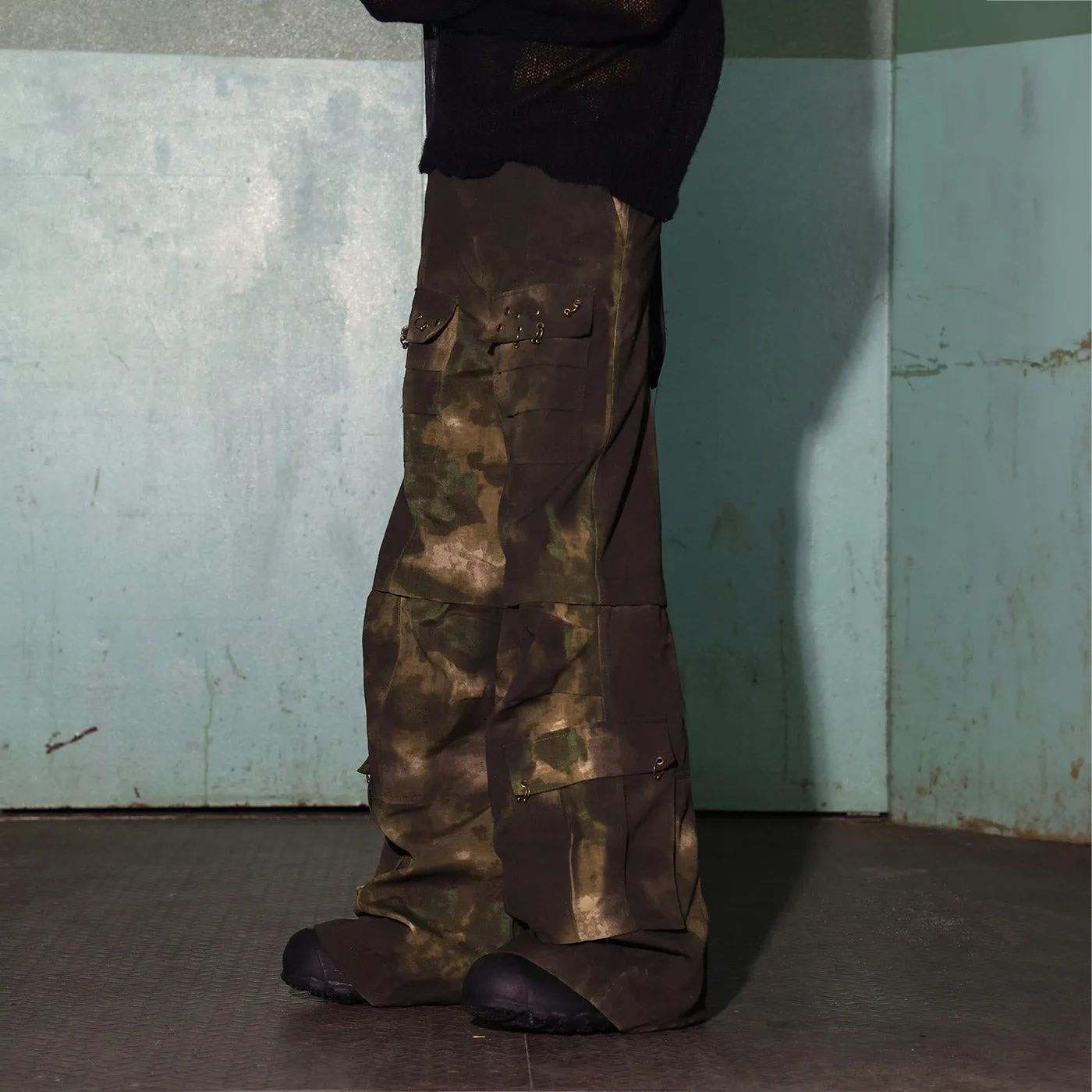 Tie Dye Cargo Flare Pants