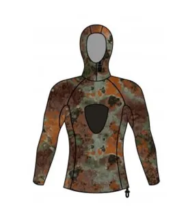 Tilos UV Spearfishing Camouflage Lycra Spandex Shirt Sized for Use Over A Standard Wetsuit