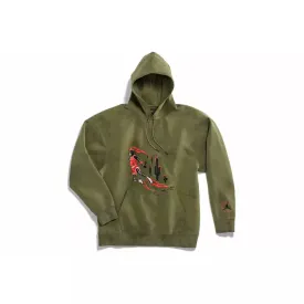 Travis Scott Jordan Washed Suede Hoodie Olive