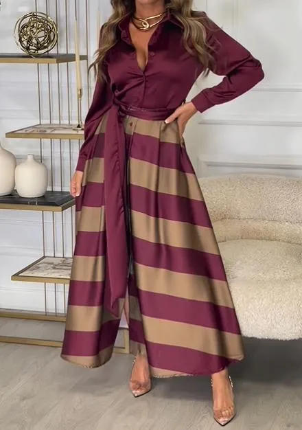 Unique V-Neck Long Sleeve Maxi Dress