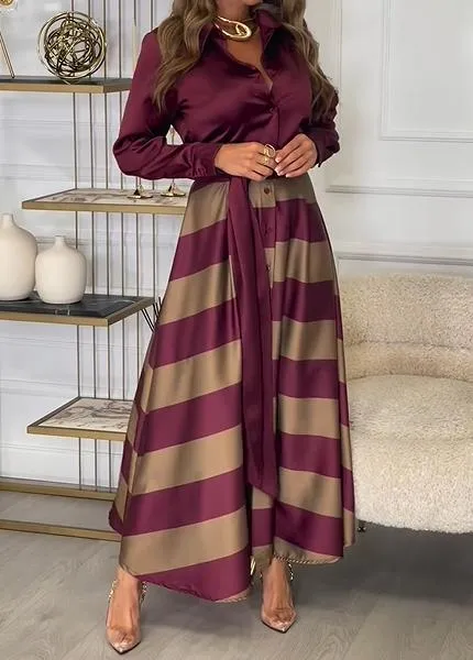 Unique V-Neck Long Sleeve Maxi Dress