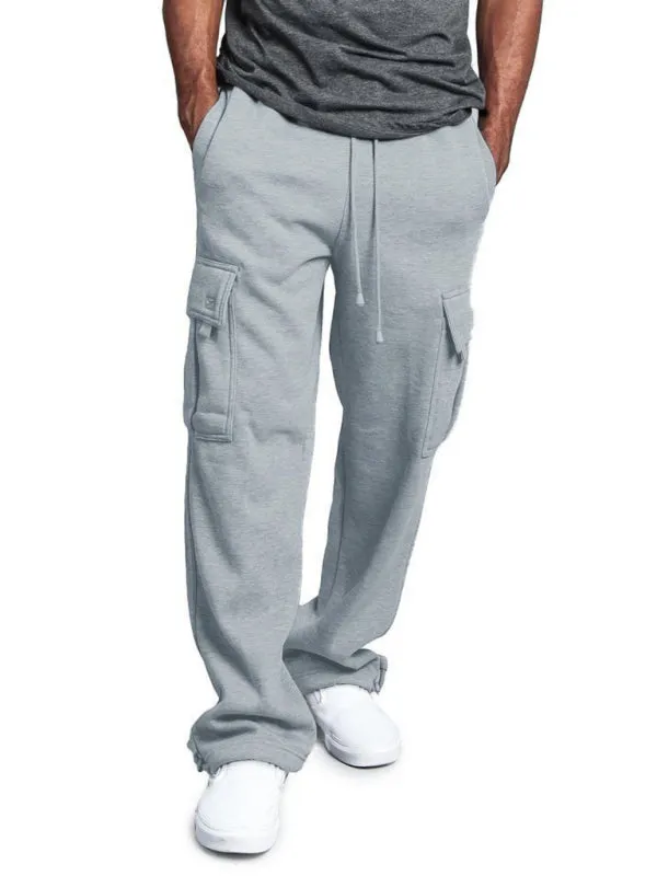 Upgrade Your Style with Men's Solid Color Elastic Waist Cargo Pants