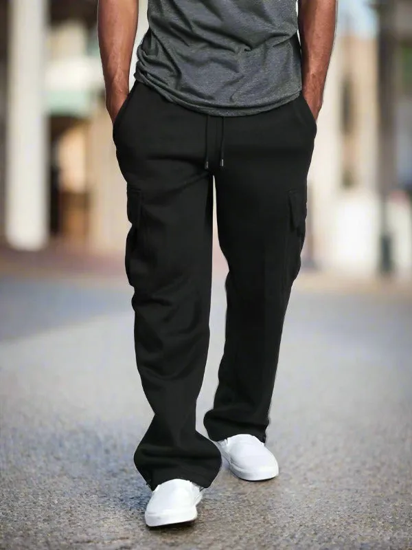 Upgrade Your Style with Men's Solid Color Elastic Waist Cargo Pants