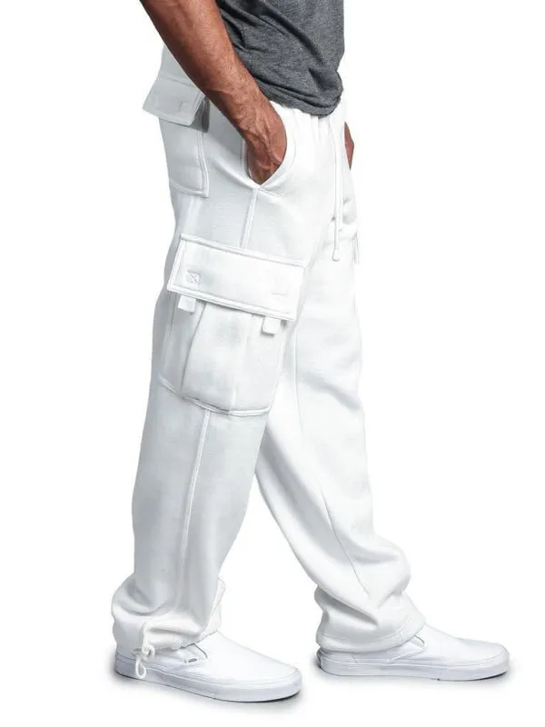 Upgrade Your Style with Men's Solid Color Elastic Waist Cargo Pants