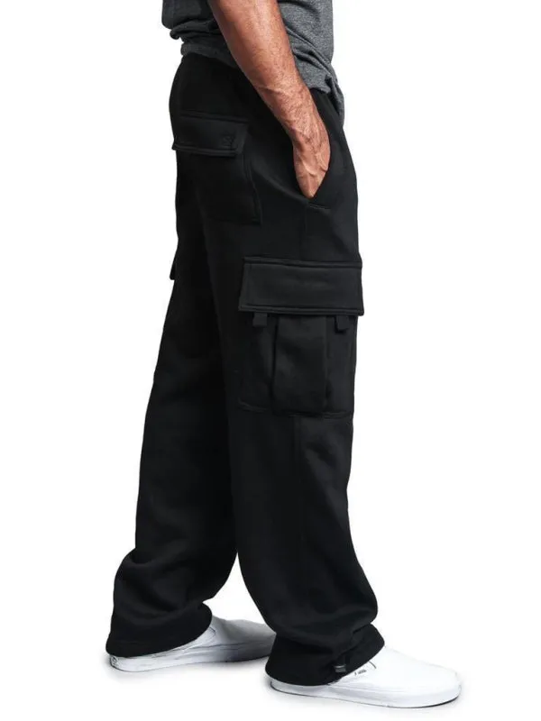 Upgrade Your Style with Men's Solid Color Elastic Waist Cargo Pants