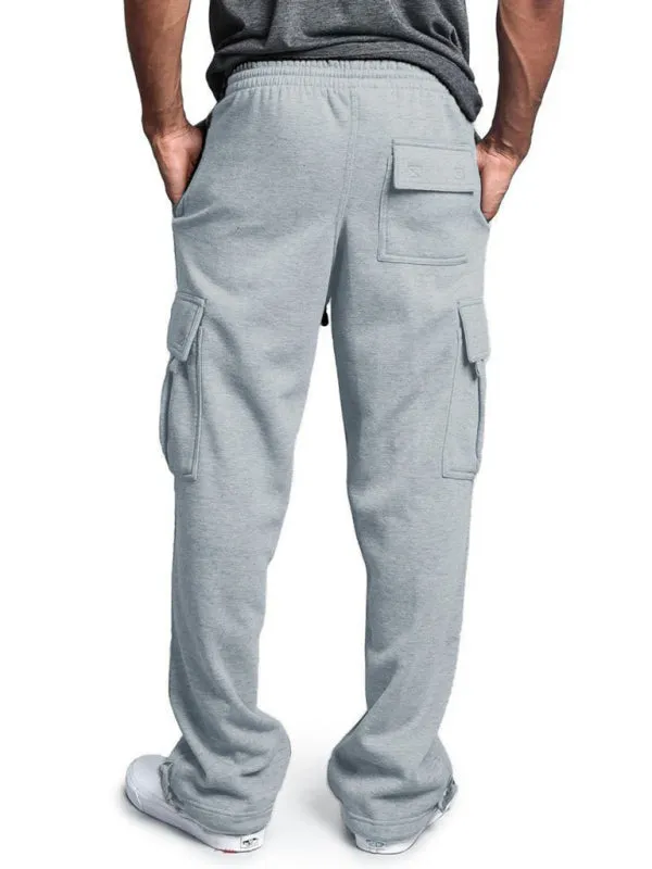 Upgrade Your Style with Men's Solid Color Elastic Waist Cargo Pants