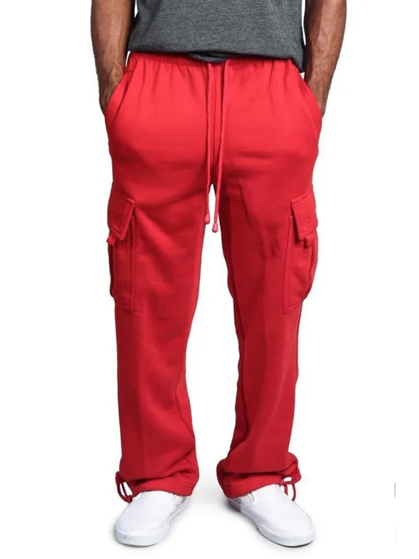 Upgrade Your Style with Men's Solid Color Elastic Waist Cargo Pants