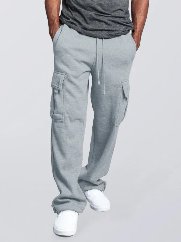 Upgrade Your Style with Men's Solid Color Elastic Waist Cargo Pants