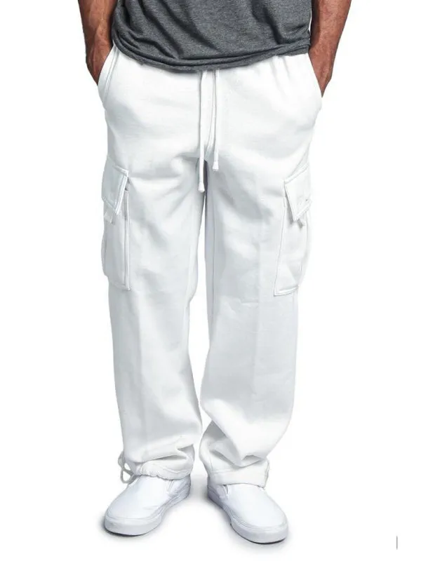 Upgrade Your Style with Men's Solid Color Elastic Waist Cargo Pants