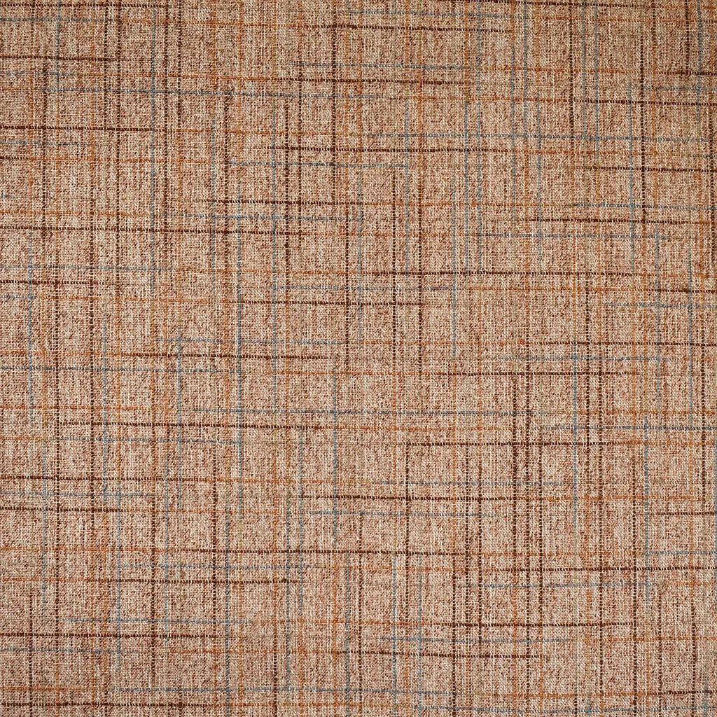 Variegated Stitch Texture Plaid Cotton Shirting Cinnamon