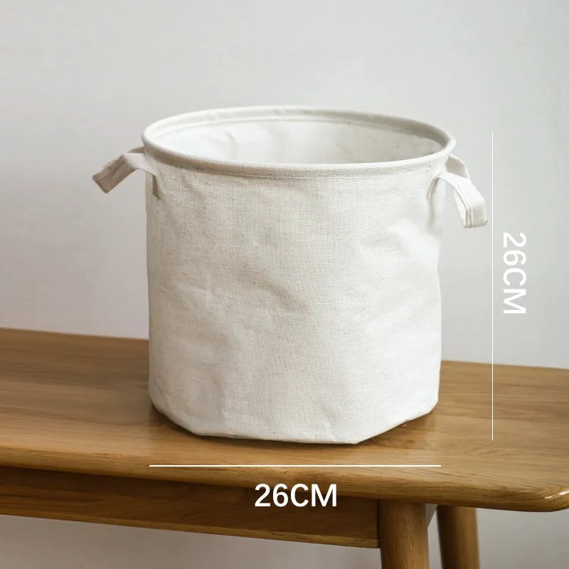 Vintage Cotton Linen Laundry Basket