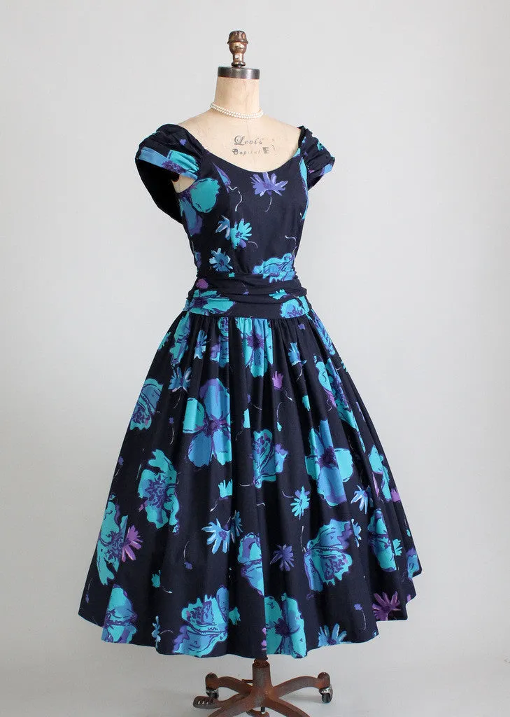 Vintage Laura Ashley Floral 1950s Style Dress