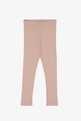 Wheat Rib Girls Leggings - Rose