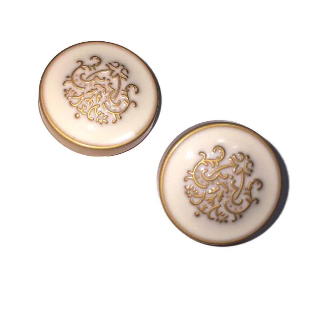 White Traditional Designer Metal Buttons