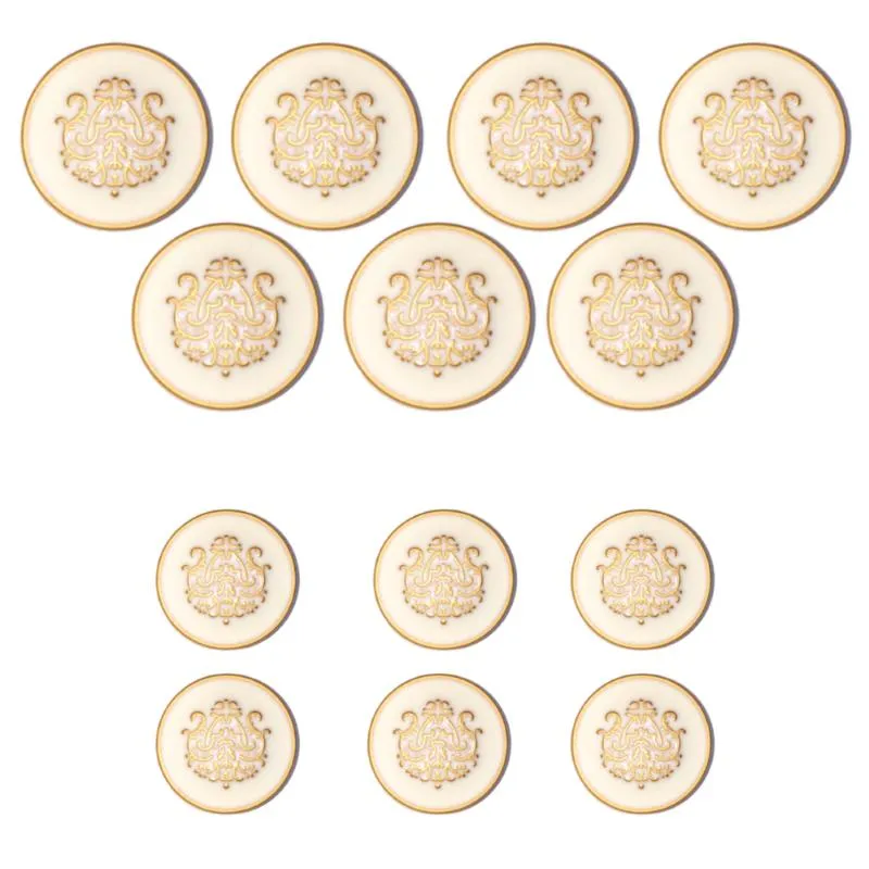 White Traditional Designer Metal Buttons