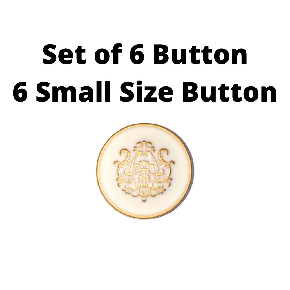 White Traditional Designer Metal Buttons