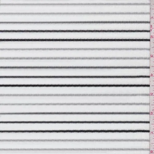 White/Black/Grey Stripe Rib Knit Fabric