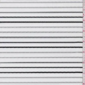 White/Black/Grey Stripe Rib Knit Fabric