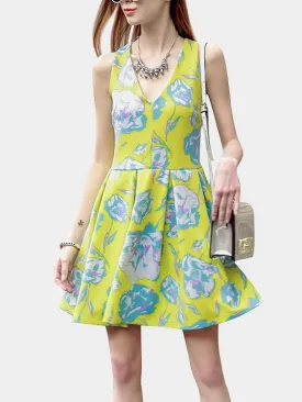 Wholesale Floral Print Dresses With Crossed Back