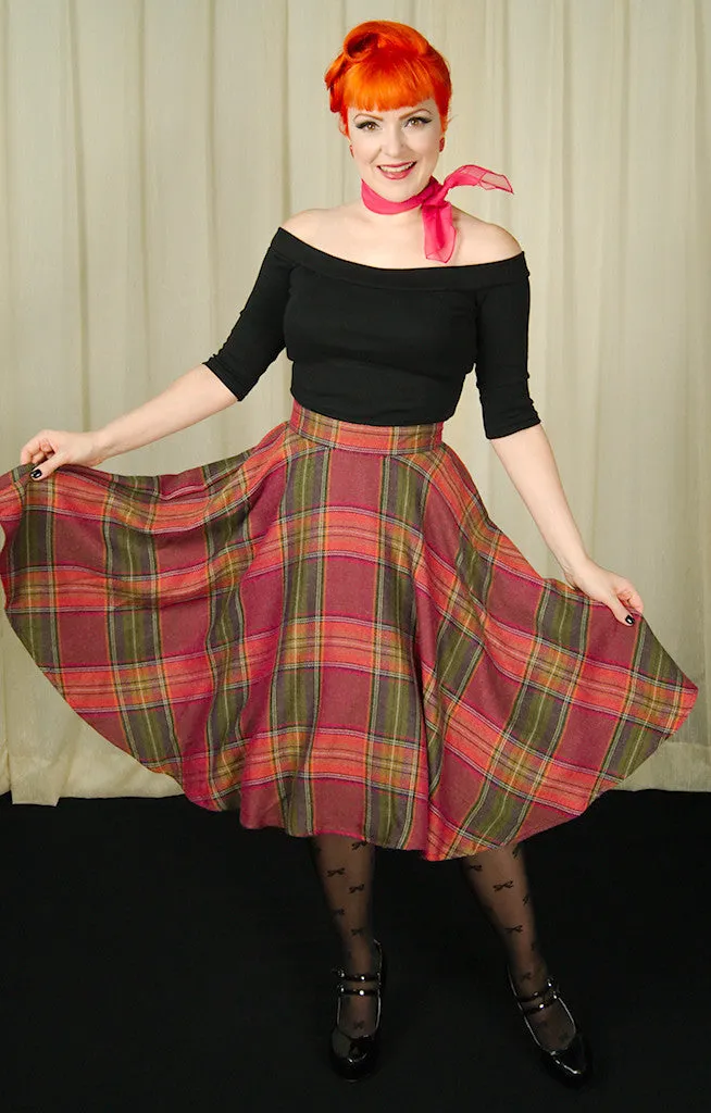 Wine Country Plaid Haute Skirt