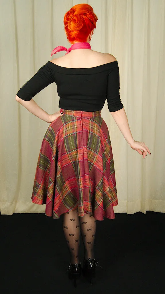 Wine Country Plaid Haute Skirt