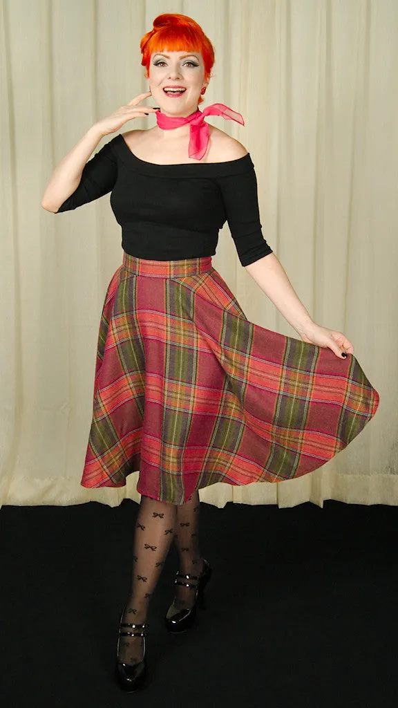 Wine Country Plaid Haute Skirt