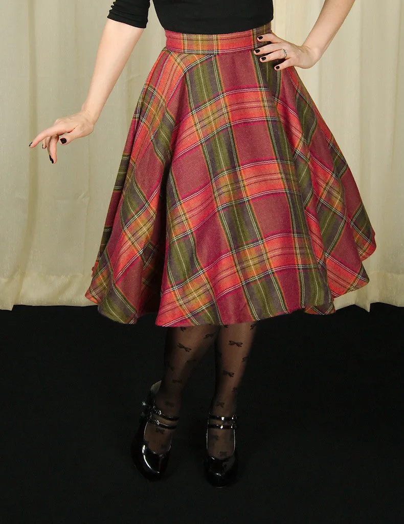 Wine Country Plaid Haute Skirt