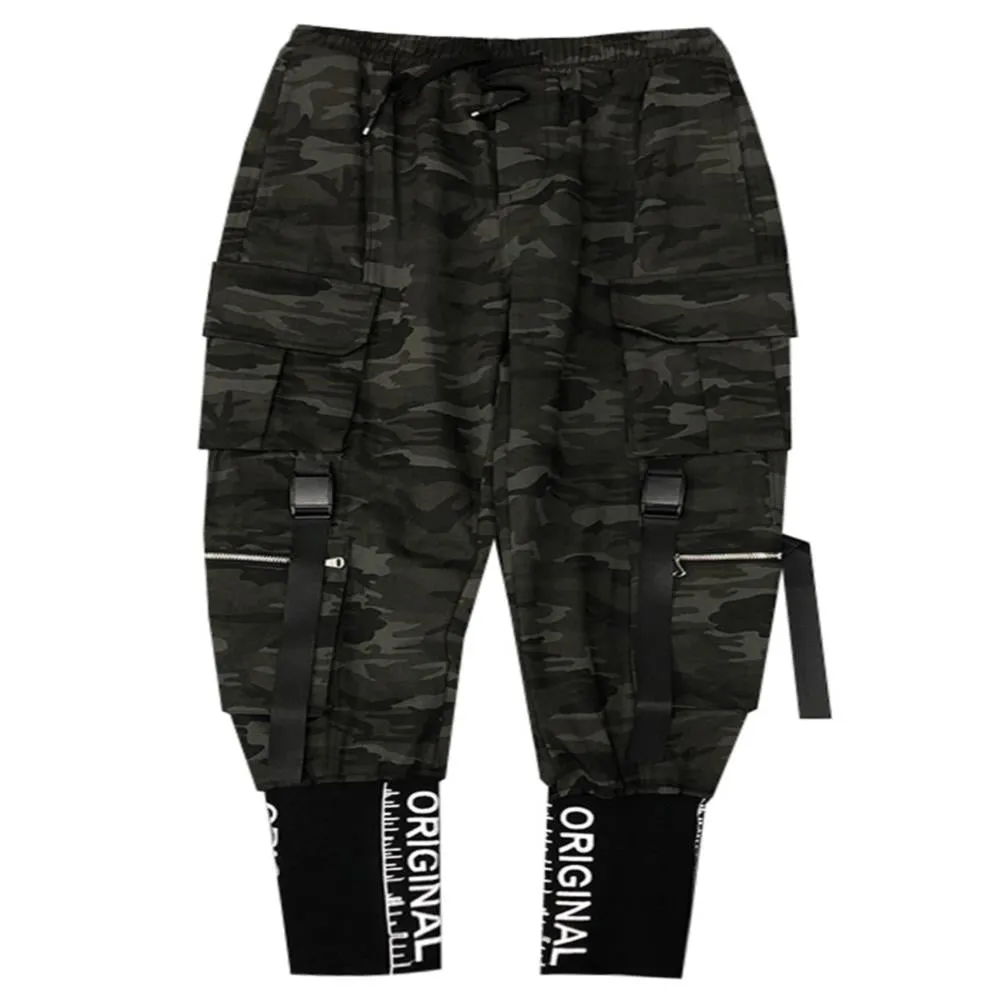 WLS Camouflage Slim Fit Strapped Overalls Cargo Pants