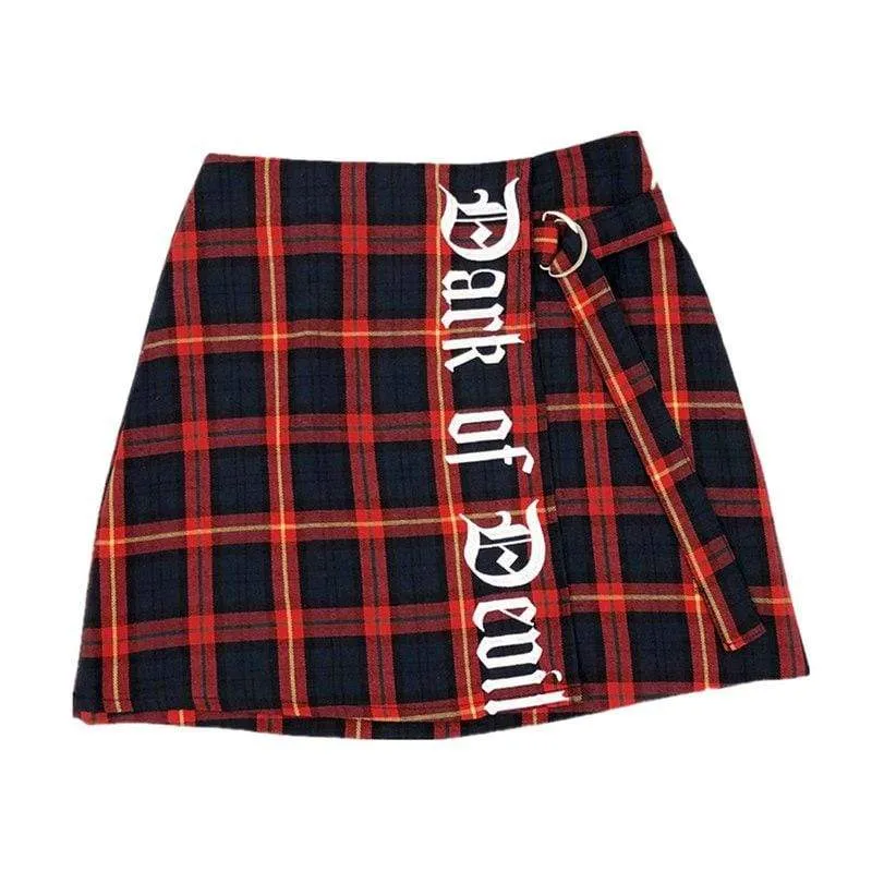 Women's Letters Plaid Mini Butt-hugging Skirts