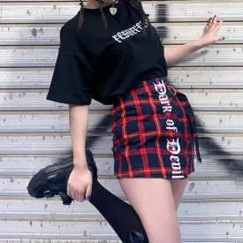 Women's Letters Plaid Mini Butt-hugging Skirts