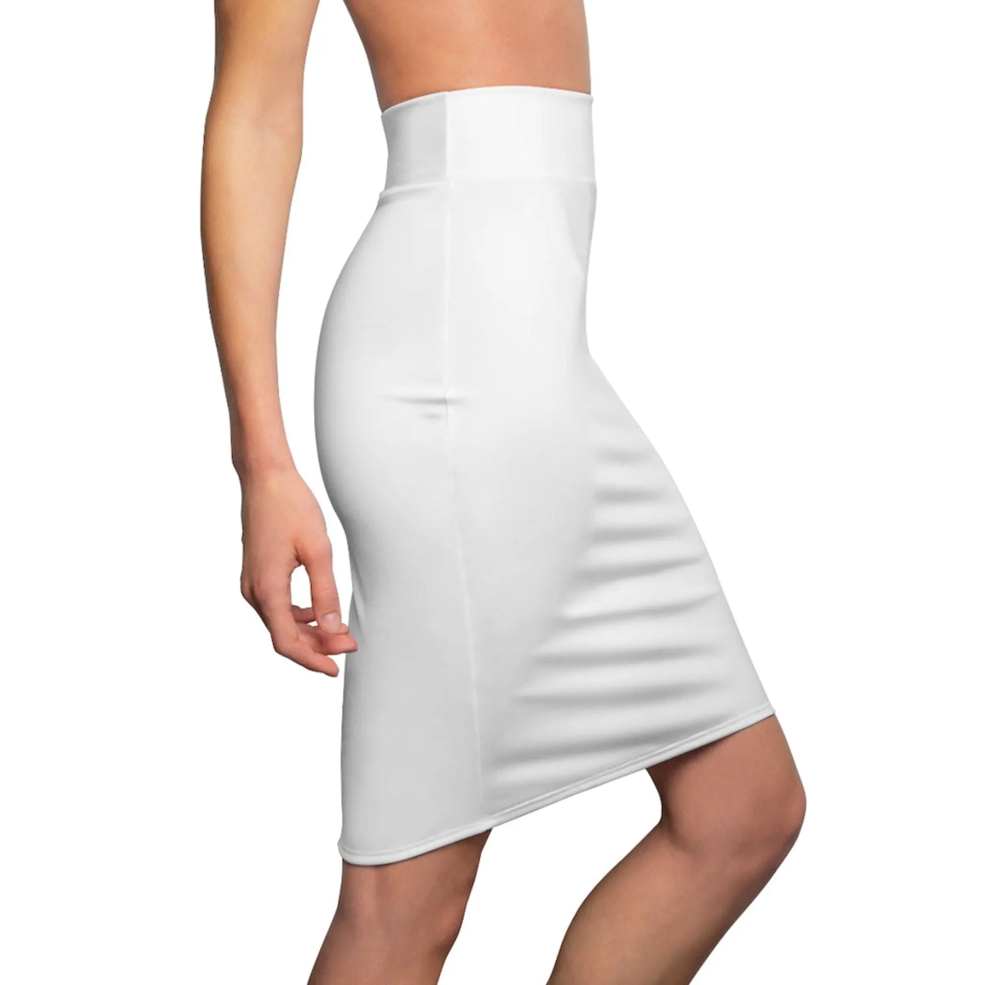 Womens Skirt - White Pencil Skirt