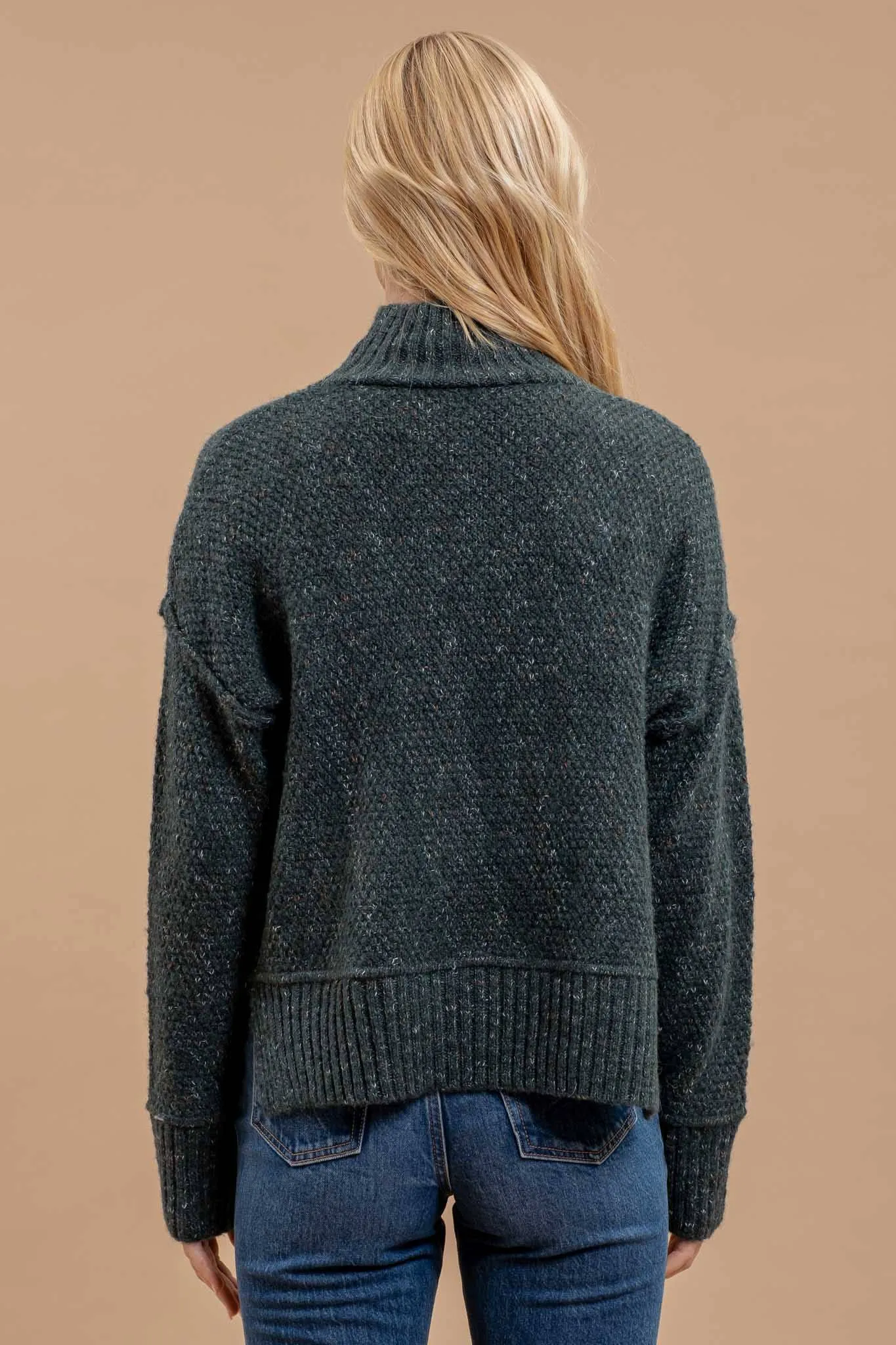 WOOL BLEND TURTLENECK LONG SLEEVE SWEATER