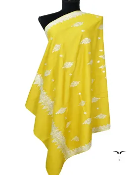 Yellow Embroidery Pashmina Shawl 7194